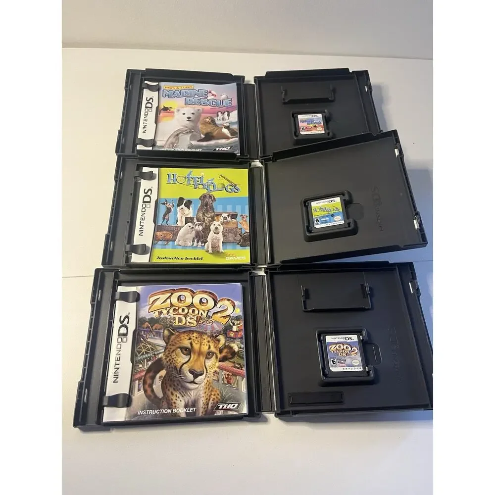 Nintendo DS Game Lot 3 Games Complete CIB Hotel For Dog Zoo Tycoon Marine Rescue